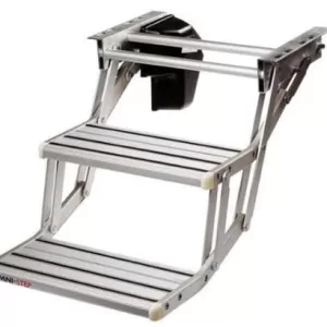 Double step Omnistep aluminum - 12-V motorized entry step - Total Width 501 mm step width 446 mm